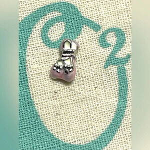 Origami Owl Living Lockets HTF Retired Pink Ballet Slippers Floating Charm